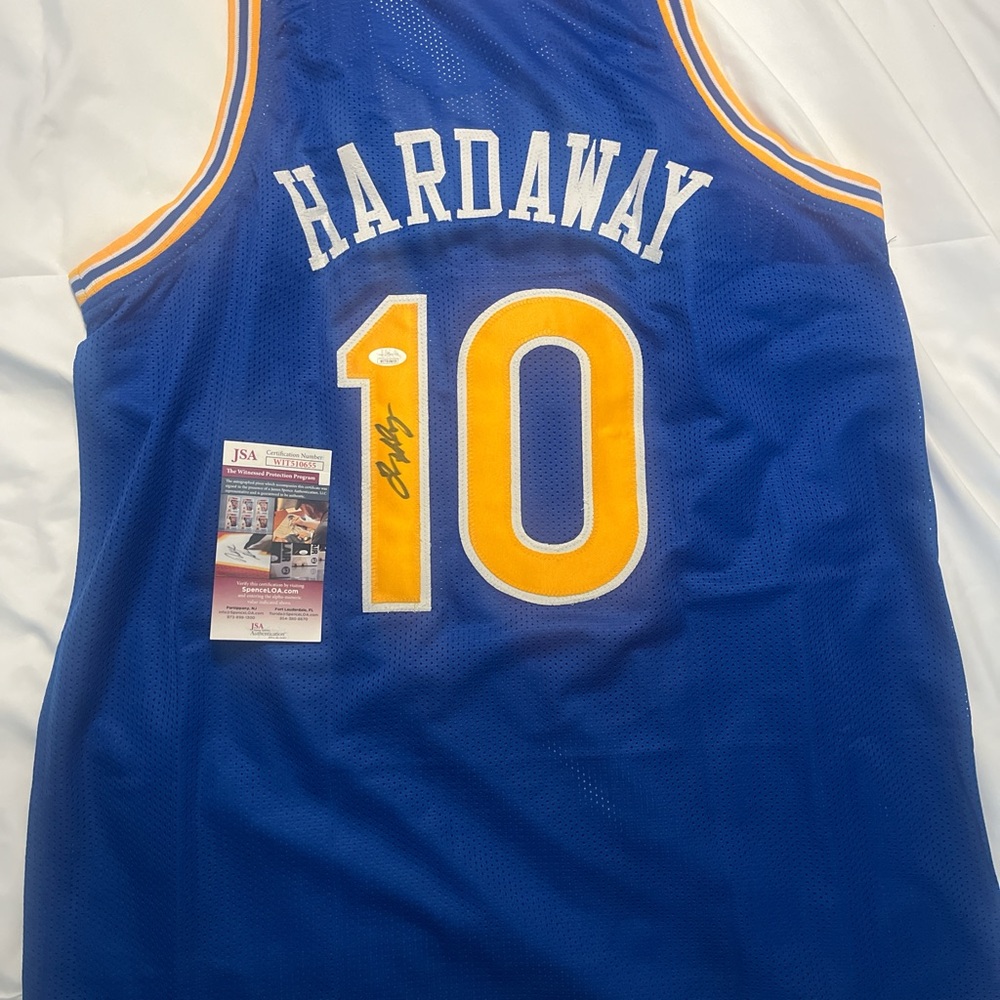 SIGNED NBA HALL OF FAMER TIM HARDAWAY SR. Golden State Warriors authenticated
